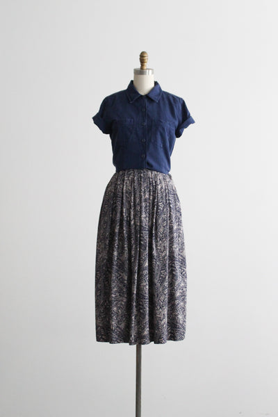 blue harvest midi skirt