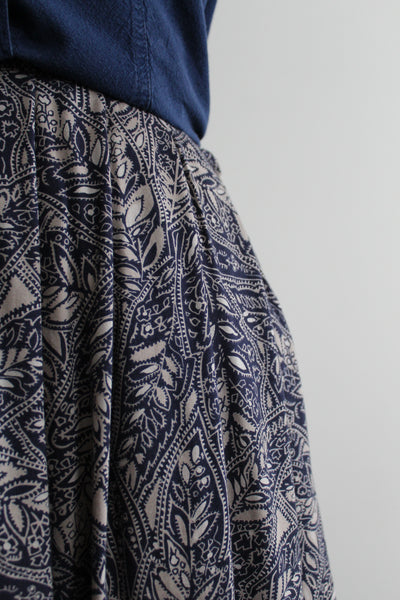 blue harvest midi skirt