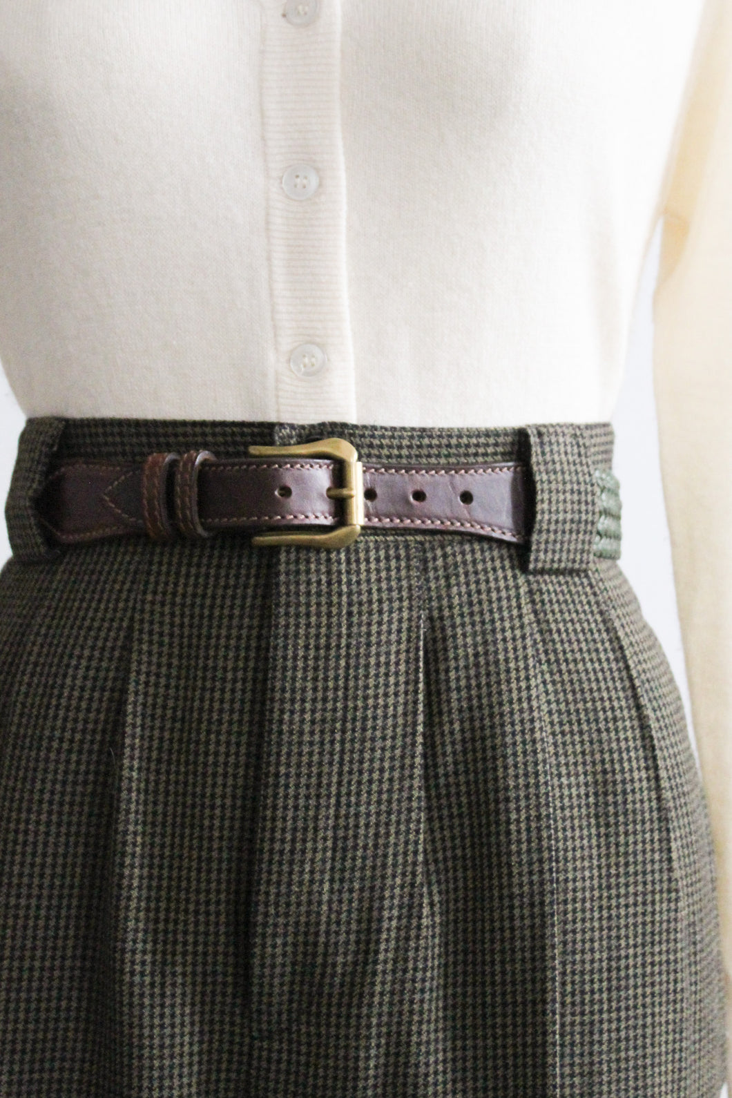 spruce woven leather belt