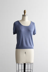 slate blue knit tee