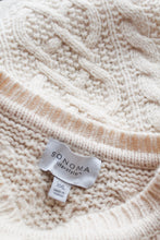 eggshell wool fisherman sweater