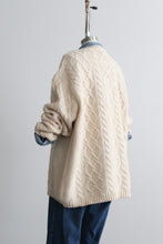 eggshell wool fisherman sweater