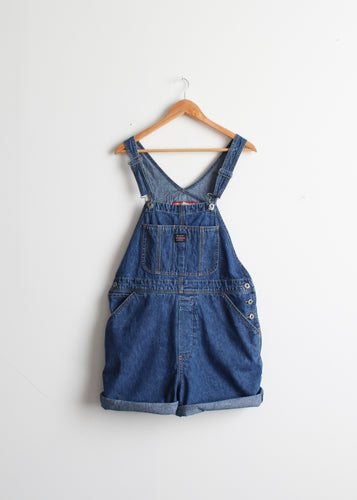 vintage denim short overalls