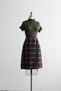 oxford wool wrap skirt