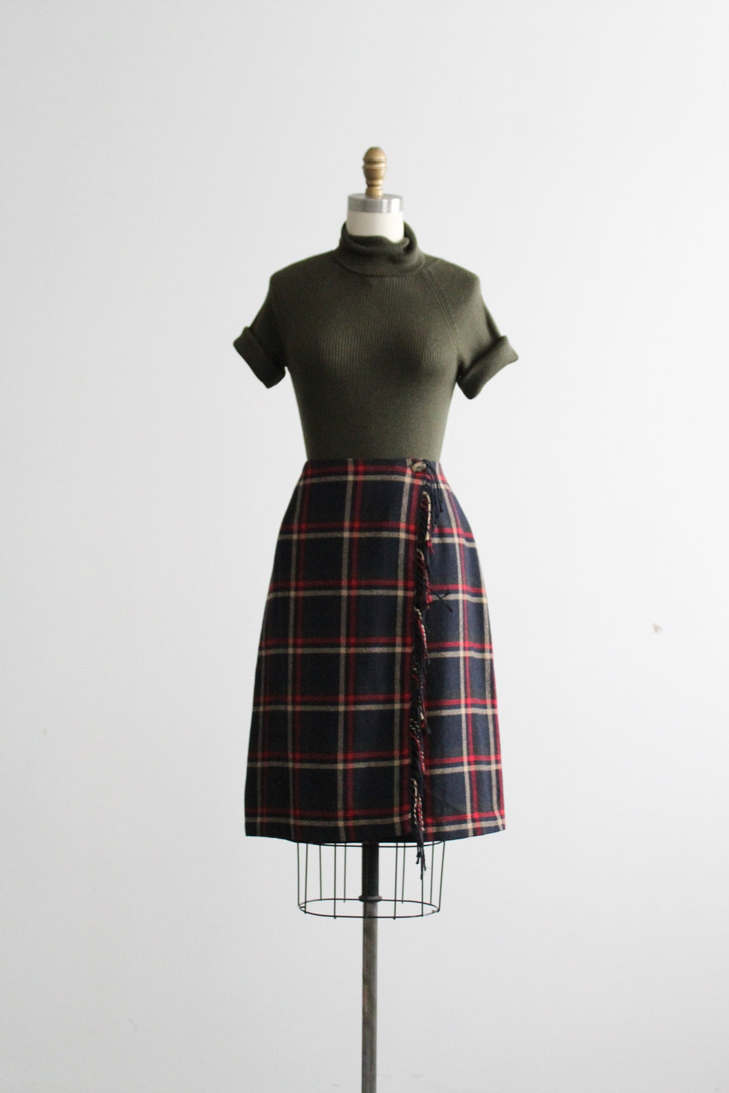 oxford wool wrap skirt