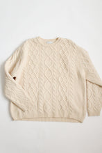 eggshell wool fisherman sweater
