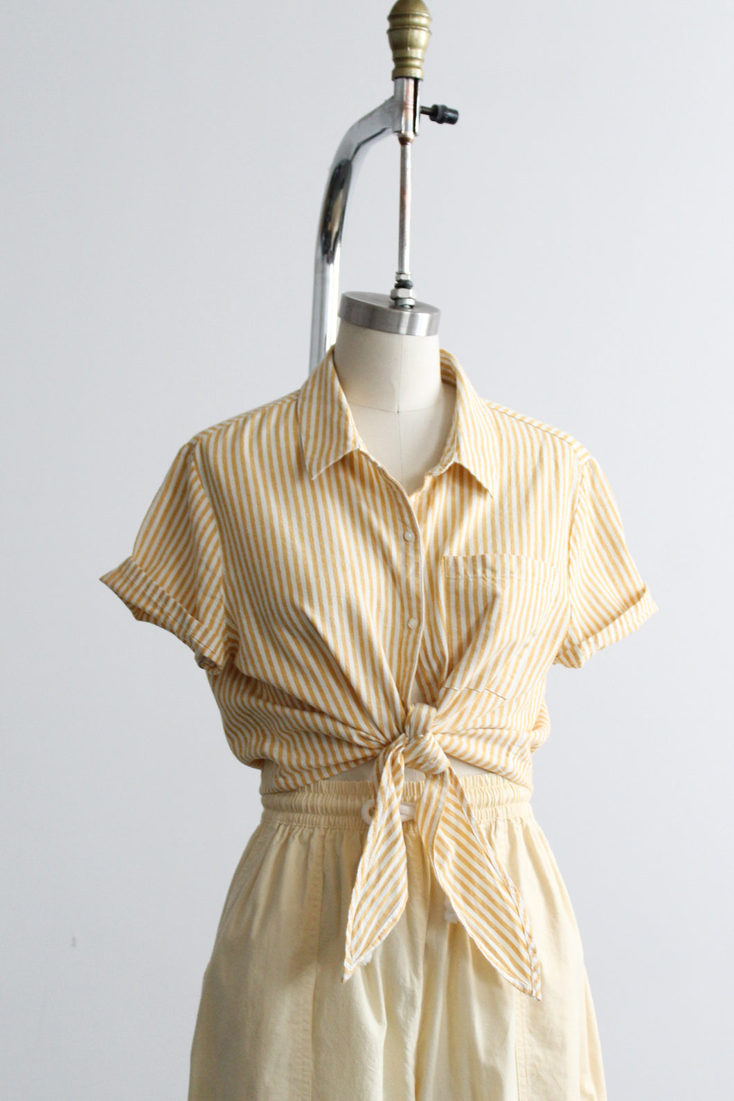 marigold tie-front button up
