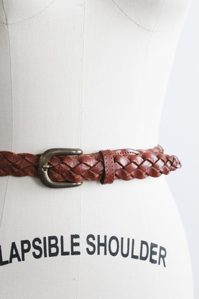 vintage braided leather belt