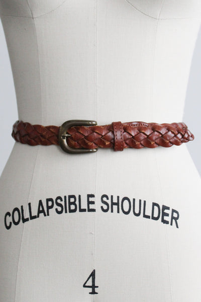 vintage braided leather belt