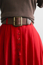 heirloom tomato button-front skirt