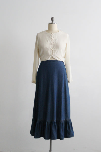 denim maxi skirt (l/xl)
