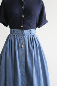 chambray midi skirt