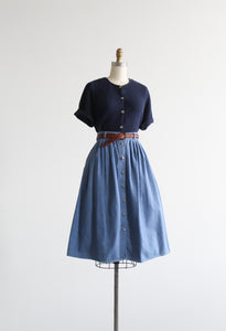 chambray midi skirt