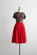 heirloom tomato button-front skirt