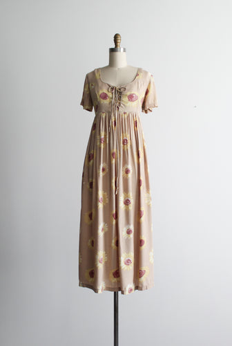 corset-front sunflower day dress