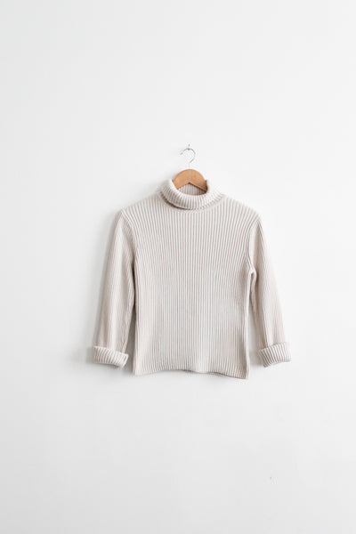 bone cotton turtleneck (s)