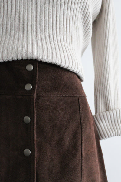 walnut suede mini skirt