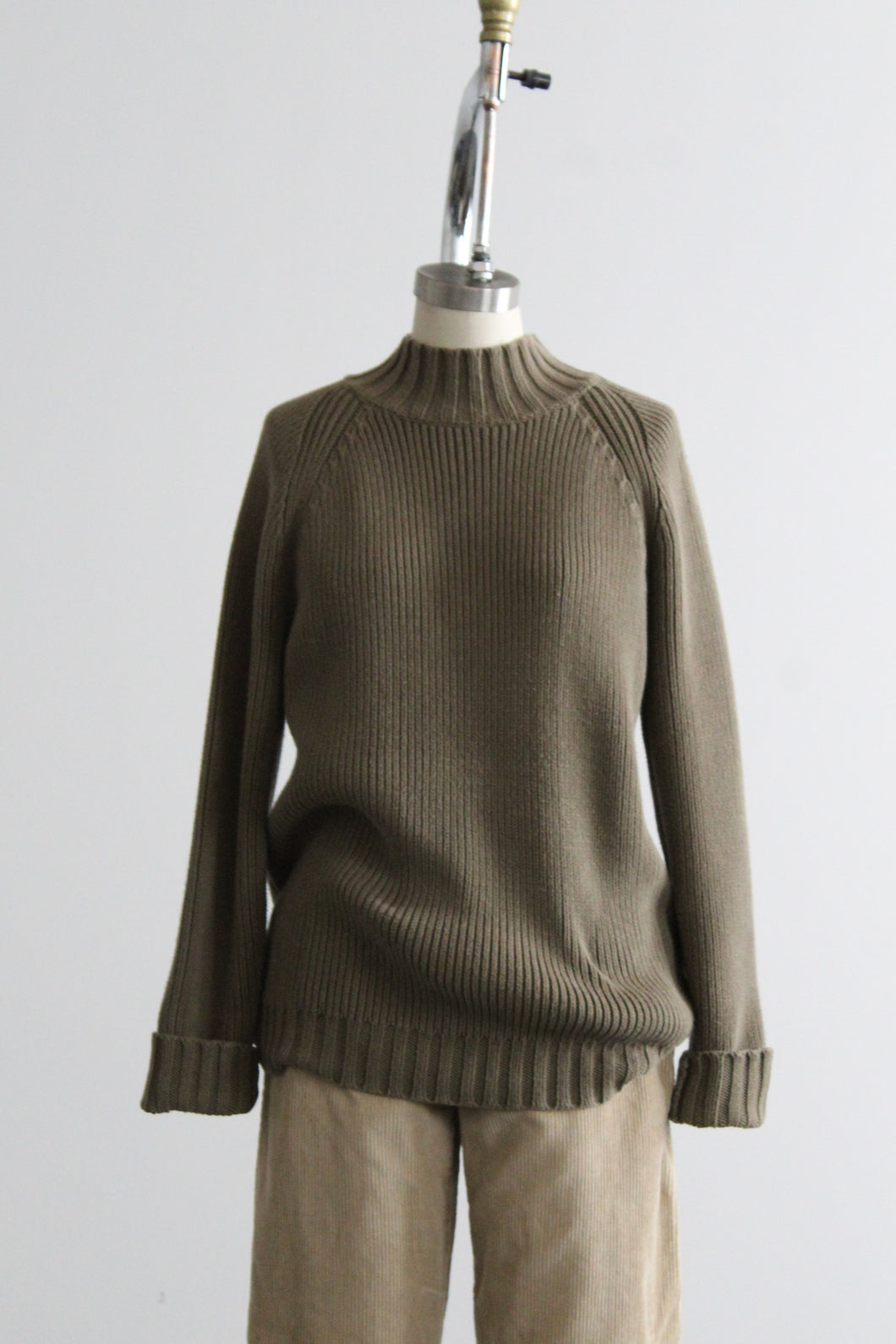 olive cotton pullover