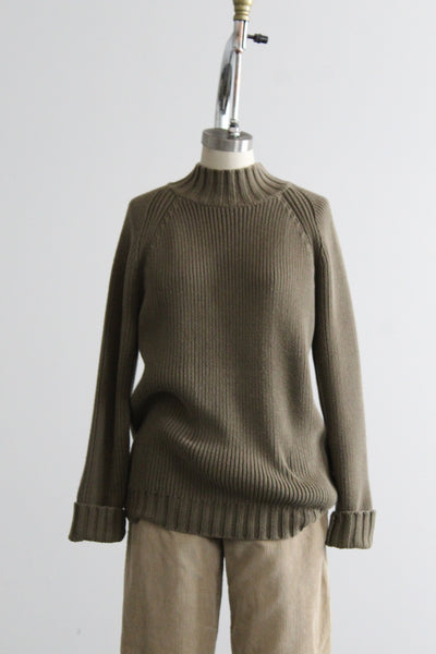 olive cotton pullover