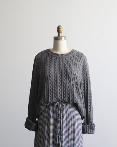graphite cable knit sweater