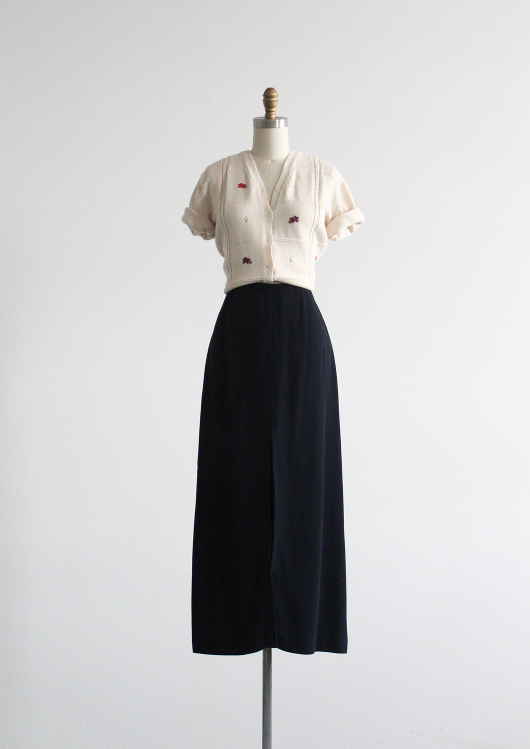 high-slit night sky maxi skirt