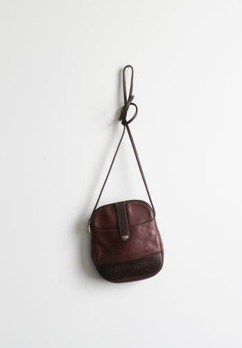 walnut leather hip bag