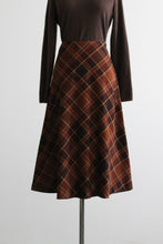 harvest moon plaid midi skirt