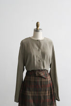 lambs ear silk button up (m/l)