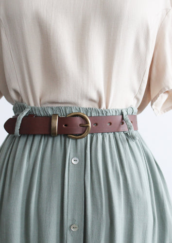 whiskey brown leather belt