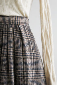 honor roll plaid wool midi skirt