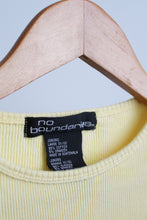 butter yellow cotton rib knit tee