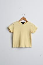 butter yellow cotton rib knit tee