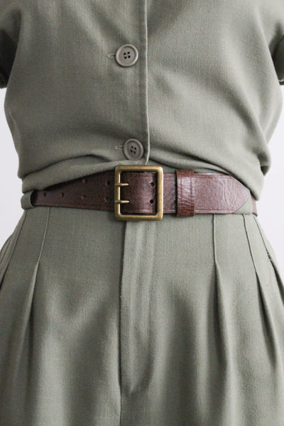 tobacco brown leather belt (s/m)