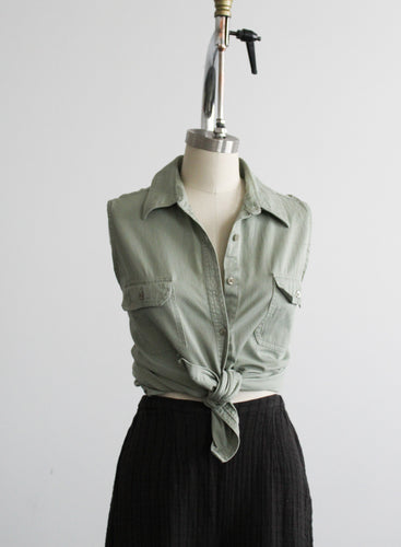 sageleaf cotton button up