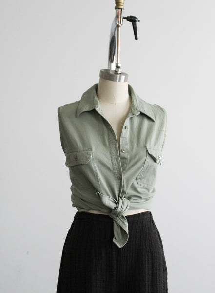 sageleaf cotton button up