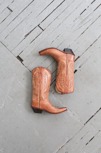 honey leather boots size 8