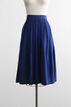 cobalt wool midi skirt