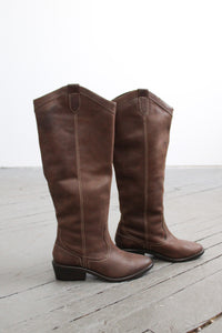 walnut leather boots