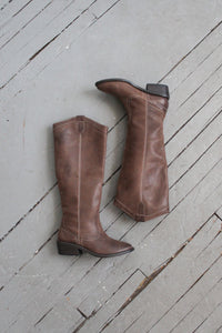 walnut leather boots