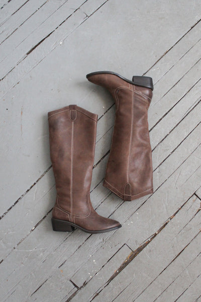 walnut leather boots