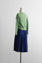 cobalt wool midi skirt
