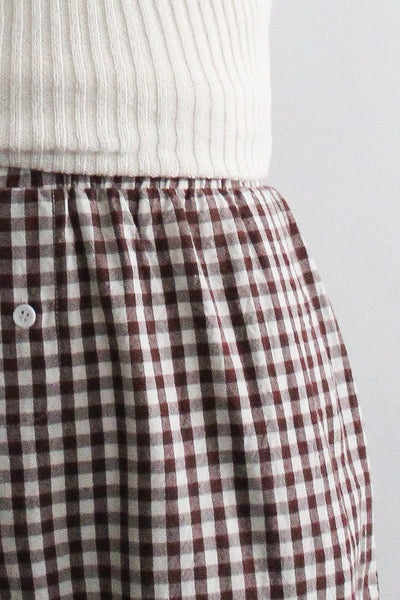 coffee gingham trousers (l/xl)