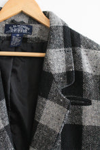 ex libris plaid wool blazer