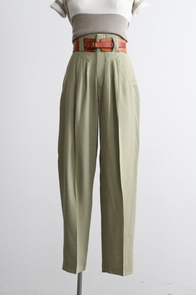 pistachio high rise trousers