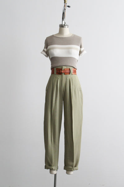 pistachio high rise trousers