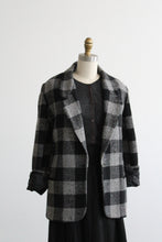 ex libris plaid wool blazer