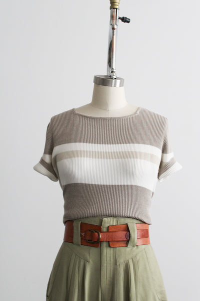 striped silk tee