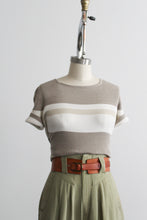 striped silk tee
