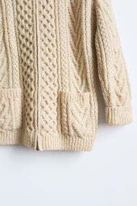 fisherman zip-front sweater