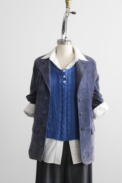 cornflower suede jacket